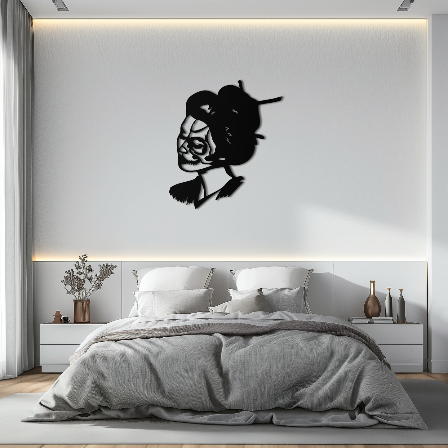 Geisha Skull Fusion Metal Wall Art – Japanese Gothic Home Decor- KAF575 - Tampa Home & Garden Store