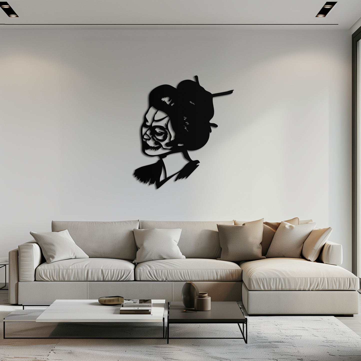 Geisha Skull Fusion Metal Wall Art – Japanese Gothic Home Decor- KAF575 - Tampa Home & Garden Store