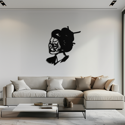 Geisha Skull Fusion Metal Wall Art – Japanese Gothic Home Decor- KAF575 - Tampa Home & Garden Store