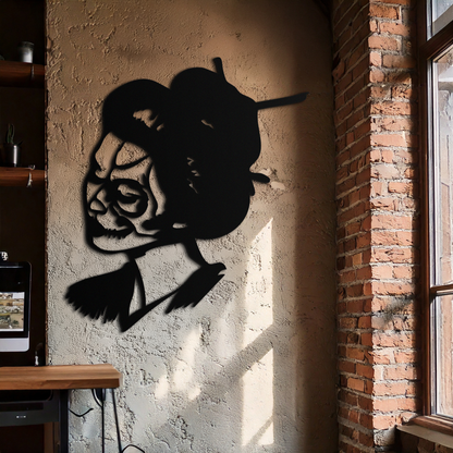 Geisha Skull Fusion Metal Wall Art – Japanese Gothic Home Decor- KAF575 - Tampa Home & Garden Store