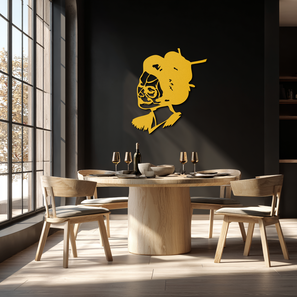 Geisha Skull Fusion Metal Wall Art – Japanese Gothic Home Decor- KAF575 - Tampa Home & Garden Store
