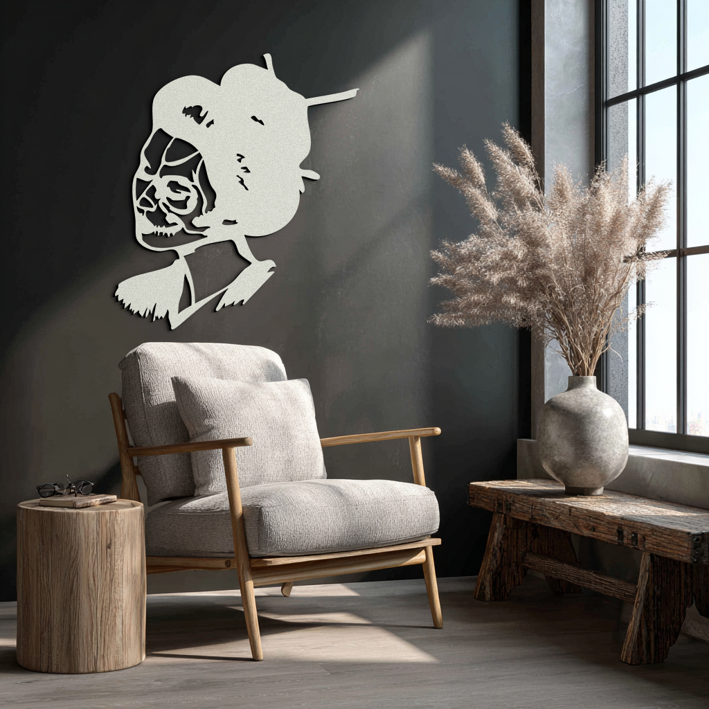 Geisha Skull Fusion Metal Wall Art – Japanese Gothic Home Decor- KAF575 - Tampa Home & Garden Store