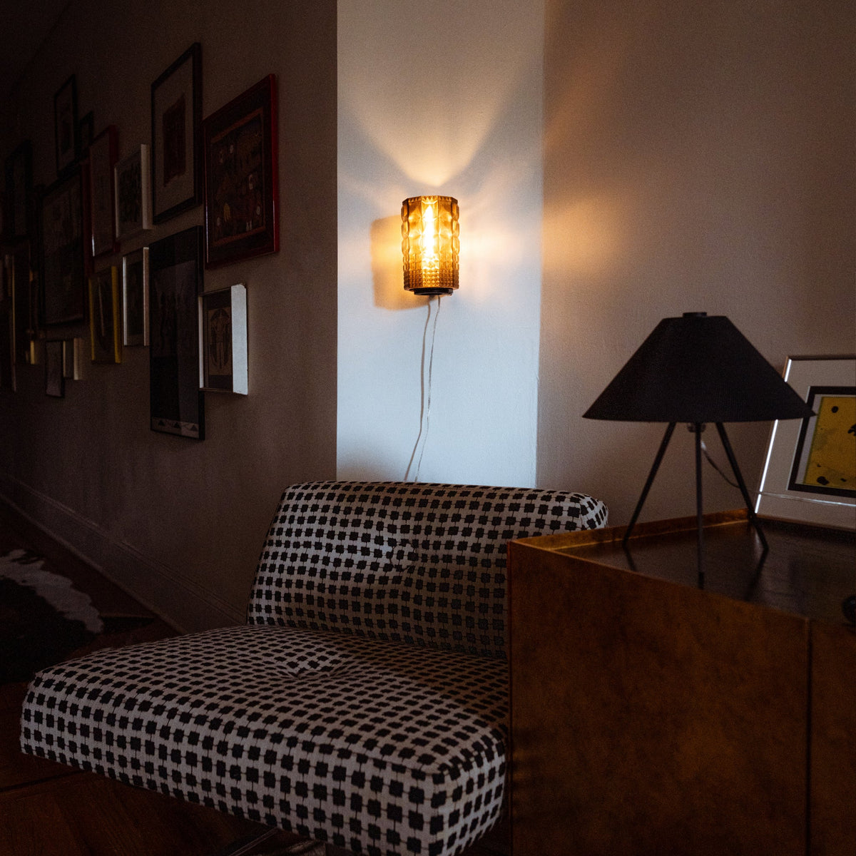 Gem Sconce wall light with amber textured glass by Wooj Design on Tampa Home & Garden Store