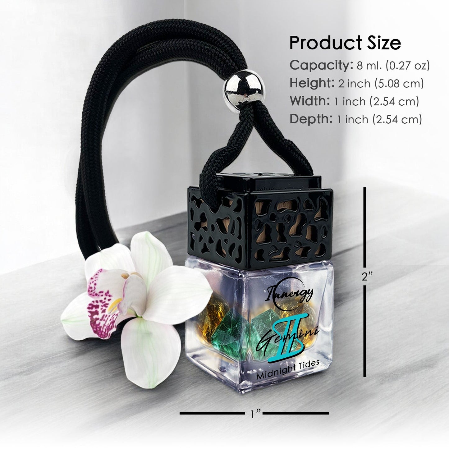 Gemini Zodiac Crystal-Enhanced Oil Diffuser, Car Air Freshener, 8ml - Tampa Home & Garden Store