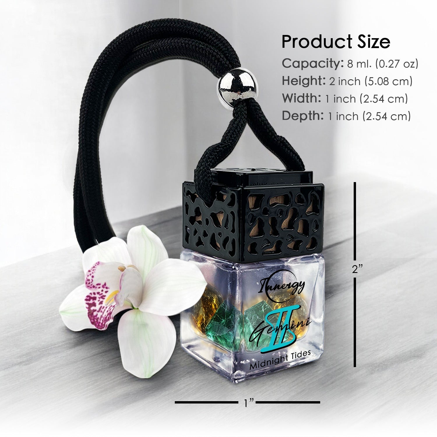 Gemini Zodiac Crystal-Enhanced Oil Diffuser, Car Air Freshener, 8ml - Tampa Home & Garden Store