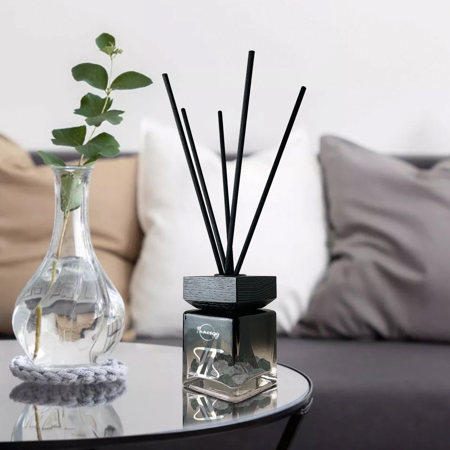 Gemini Zodiac Crystal-Enhanced Reed Oil Diffuser, Midnight Tides Scent, 100ml - Tampa Home & Garden Store