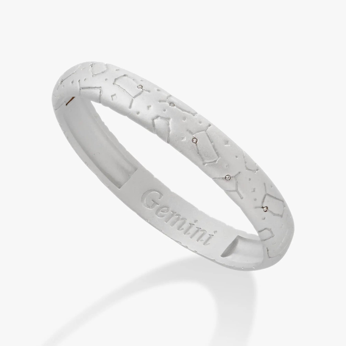 Gemini Zodiac Hinge Bangle, white silicone bracelet with constellation engravings Alex and Ani on Tampa Home & Garden Store