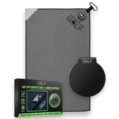 Light Duty Magnetic Towel + Landing Pad System magnetic towel bundle Aiming Fluid Golf gray on Tampa Home & Garden Store