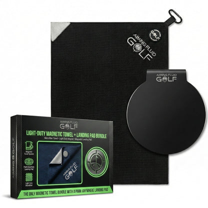 Light-Duty Magnetic Towel + Landing Pad Bundle by Aiming Fluid Golf, towel + landing pad on Tampa Home & Garden Store