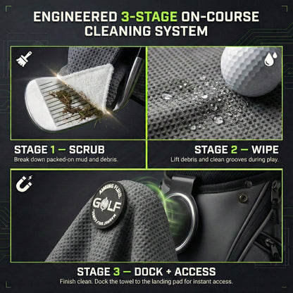 40 Magnetic Golf Towel + Landing Pad System with landing pad and Aiming Fluid Golf branding on Tampa Home & Garden Store
