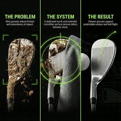 The 40 Magnetic Golf Towel + Landing Pad System by Aiming Fluid Golf, dirty vs clean grooves on Tampa Home & Garden Store