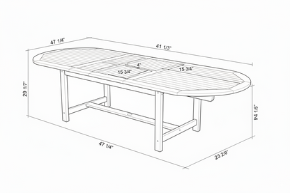 Julien FSC certified teak outdoor extendable patio dining set table on Tampa Home & Garden Store
