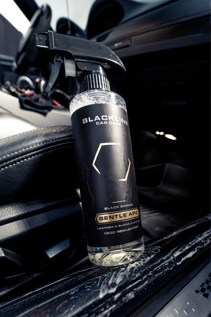 BLACKLINE Gentle APC all-purpose cleaner spray bottle in car interior with black label on Tampa Home & Garden Store