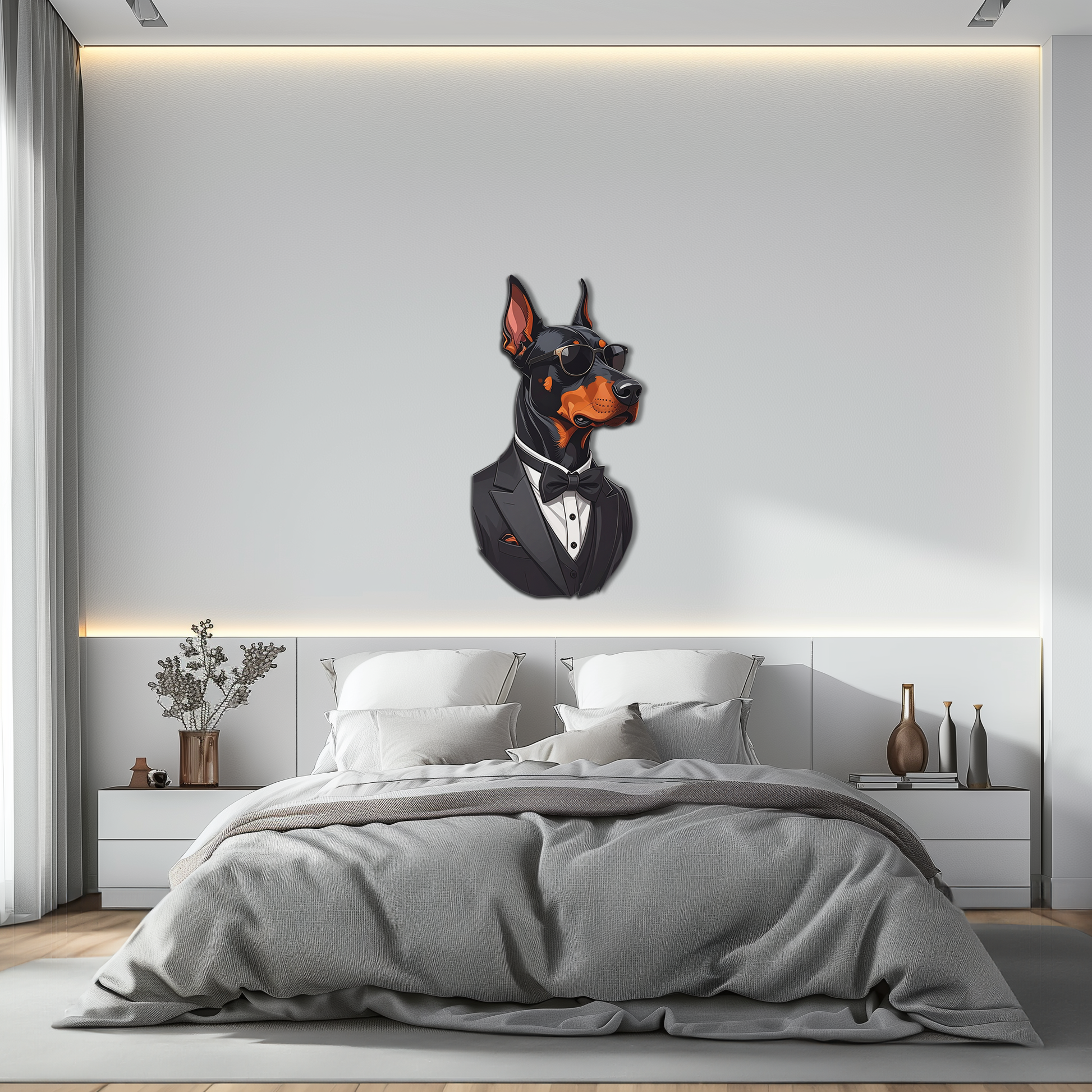 Gentleman Doberman Metal Wall Art – Cool Dog UV Decor-KAFUVM005 - Tampa Home & Garden Store
