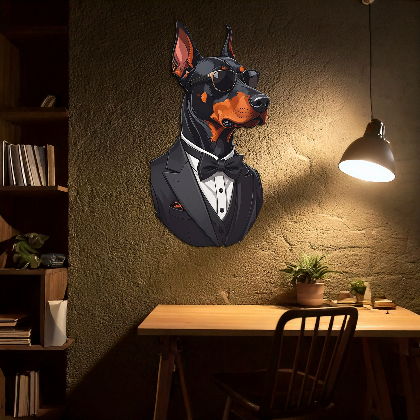 Gentleman Doberman Metal Wall Art – Cool Dog UV Decor-KAFUVM005 - Tampa Home & Garden Store