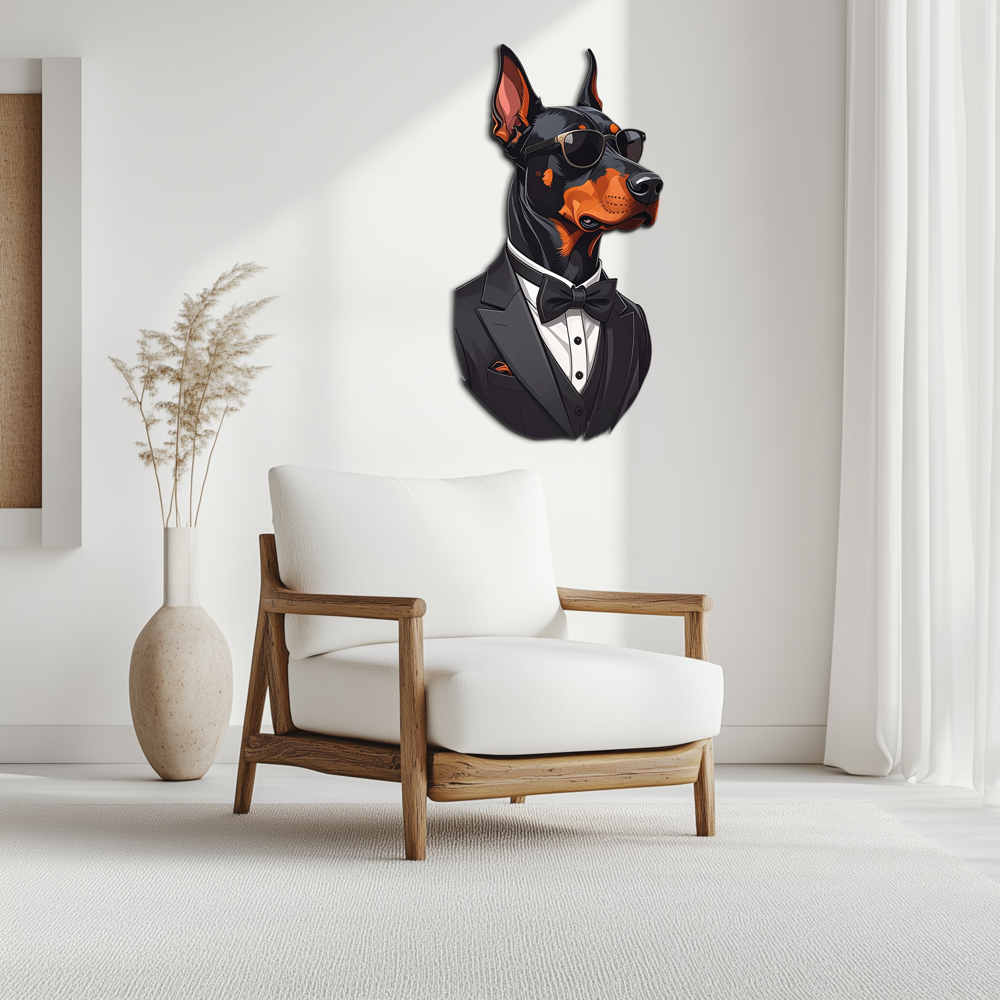 Gentleman Doberman Metal Wall Art – Cool Dog UV Decor-KAFUVM005 - Tampa Home & Garden Store