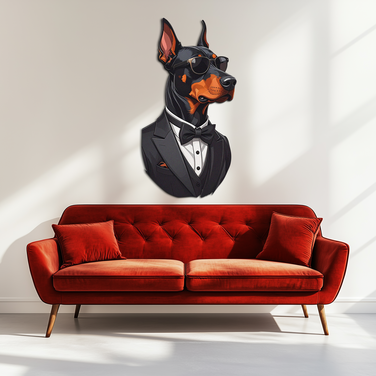 Gentleman Doberman Metal Wall Art – Cool Dog UV Decor-KAFUVM005 - Tampa Home & Garden Store