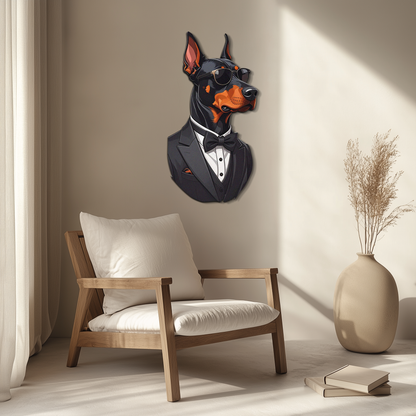 Gentleman Doberman Metal Wall Art – Cool Dog UV Decor-KAFUVM005 - Tampa Home & Garden Store