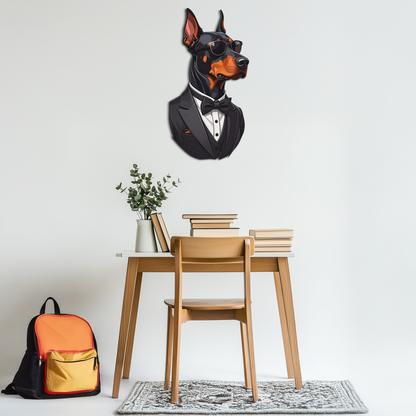 Gentleman Doberman Metal Wall Art – Cool Dog UV Decor-KAFUVM005 - Tampa Home & Garden Store