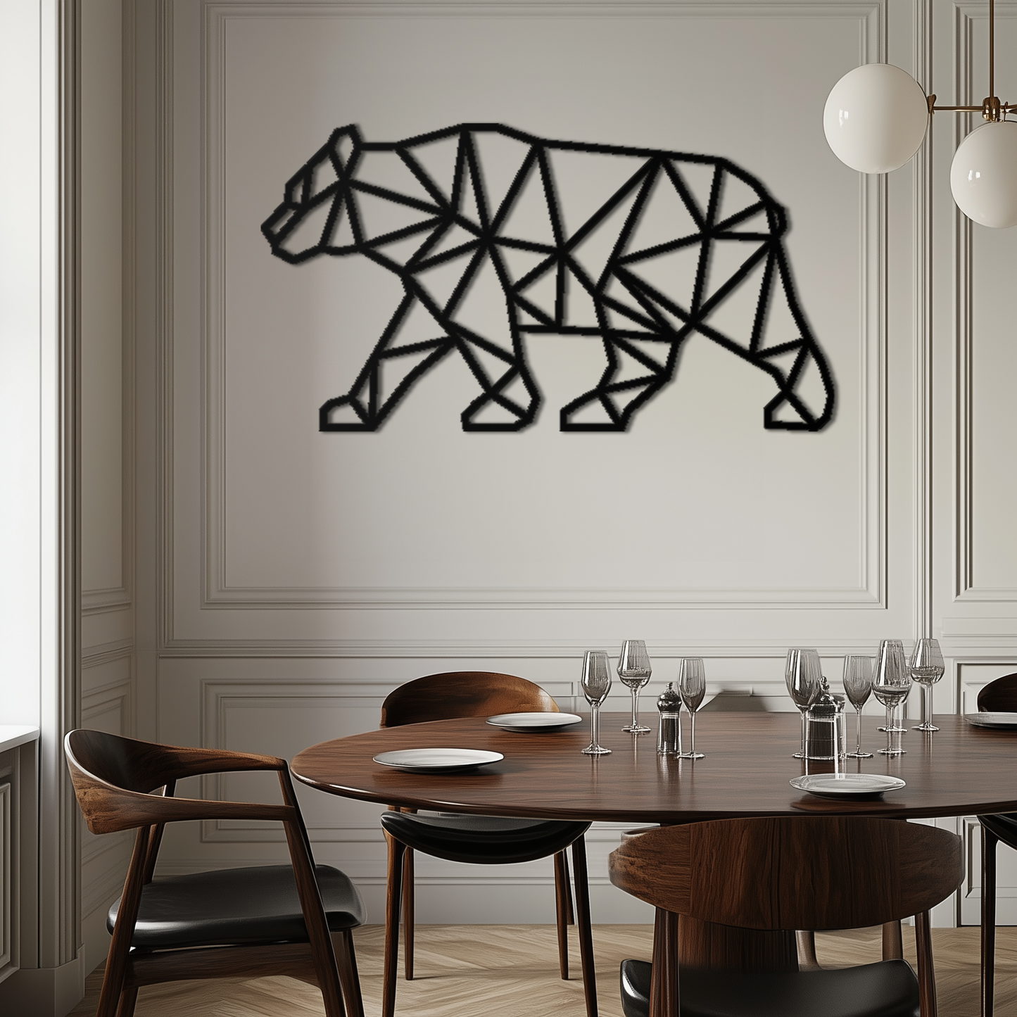 Geometric Bear Metal Wall Art - Modern Steel Animal Decor - KAF109 - Tampa Home & Garden Store