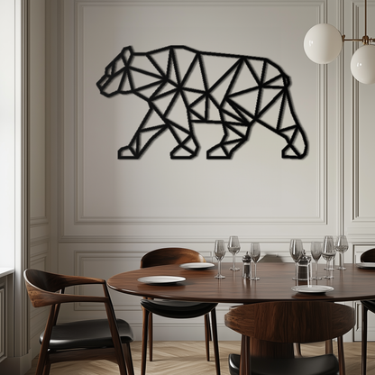 Geometric Bear Metal Wall Art - Modern Steel Animal Decor - KAF109 - Tampa Home & Garden Store