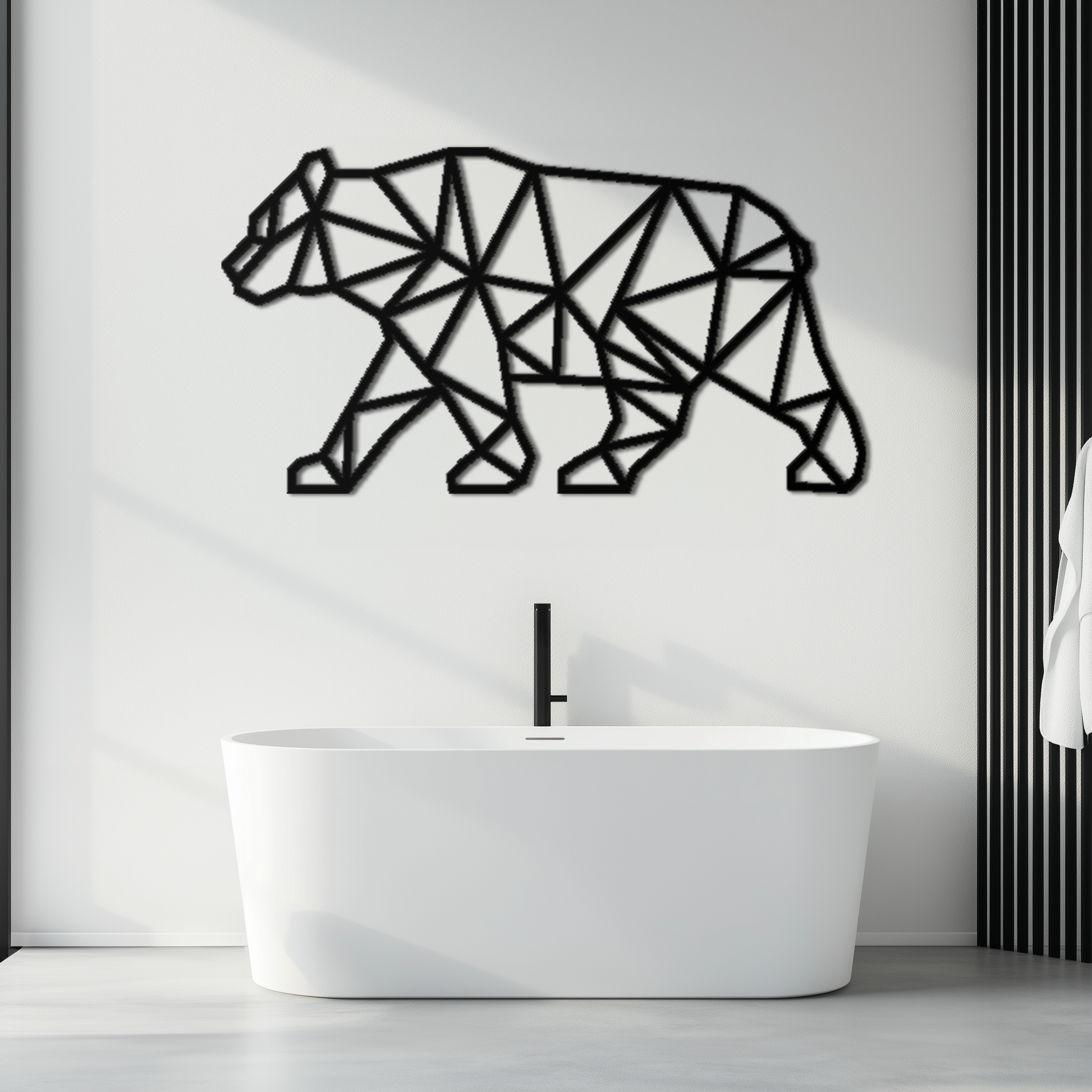Geometric Bear Metal Wall Art - Modern Steel Animal Decor - KAF109 - Tampa Home & Garden Store