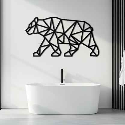 Geometric Bear Metal Wall Art - Modern Steel Animal Decor - KAF109 - Tampa Home & Garden Store
