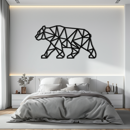 Geometric Bear Metal Wall Art - Modern Steel Animal Decor - KAF109 - Tampa Home & Garden Store