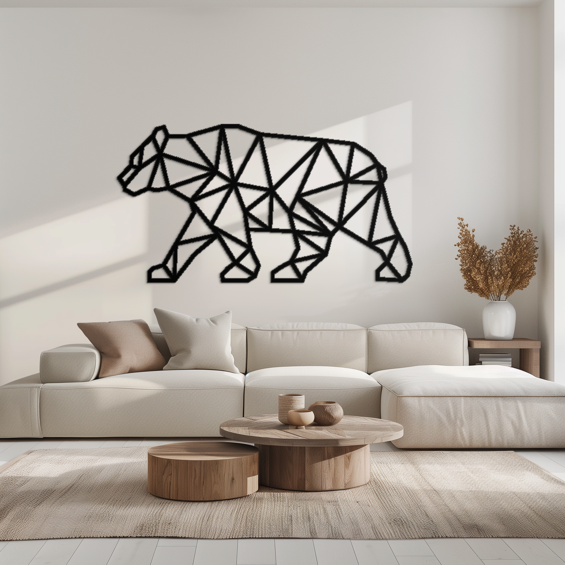 Geometric Bear Metal Wall Art - Modern Steel Animal Decor - KAF109 - Tampa Home & Garden Store