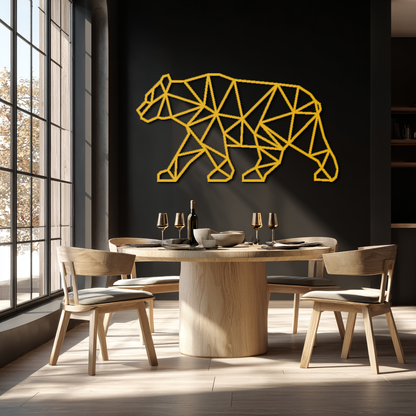 Geometric Bear Metal Wall Art - Modern Steel Animal Decor - KAF109 - Tampa Home & Garden Store