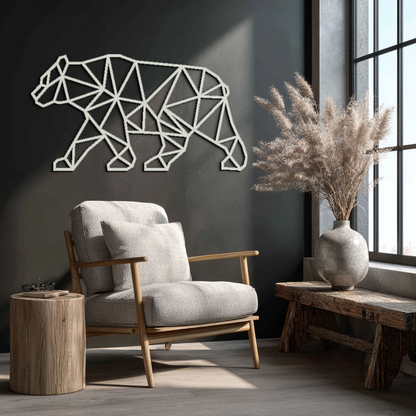 Geometric Bear Metal Wall Art - Modern Steel Animal Decor - KAF109 - Tampa Home & Garden Store