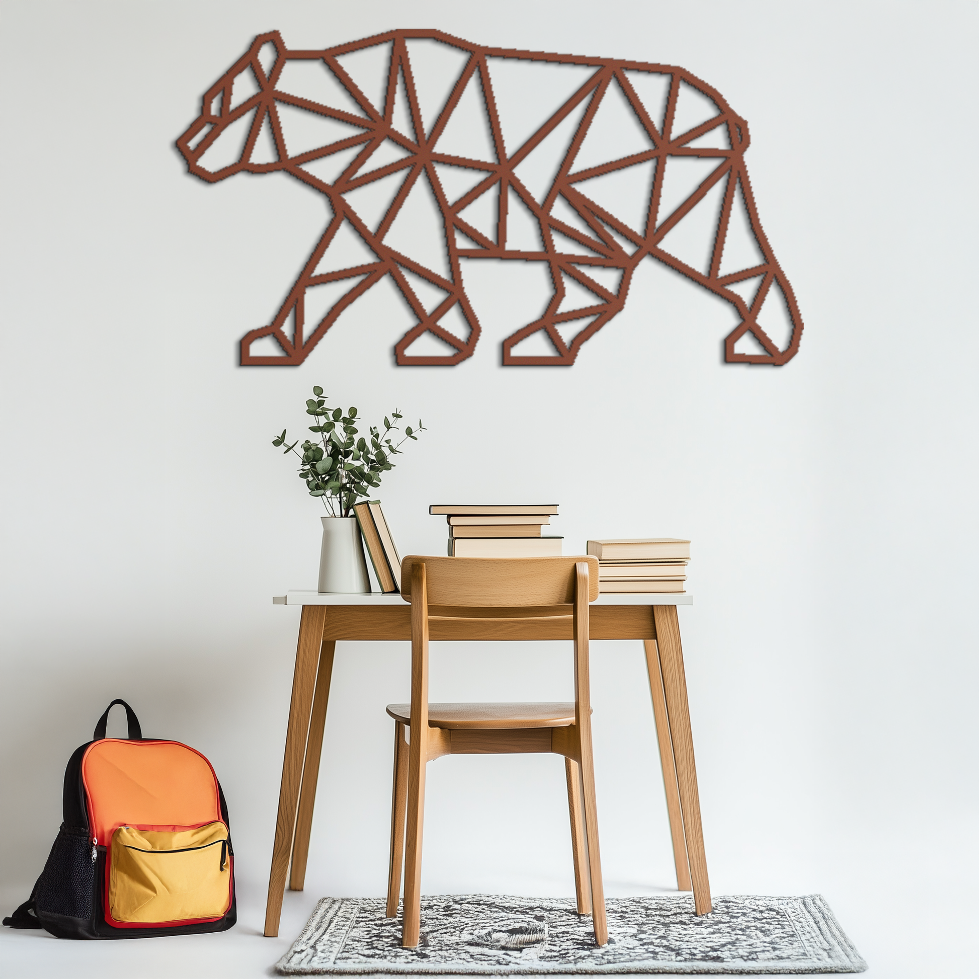 Geometric Bear Metal Wall Art - Modern Steel Animal Decor - KAF109 - Tampa Home & Garden Store