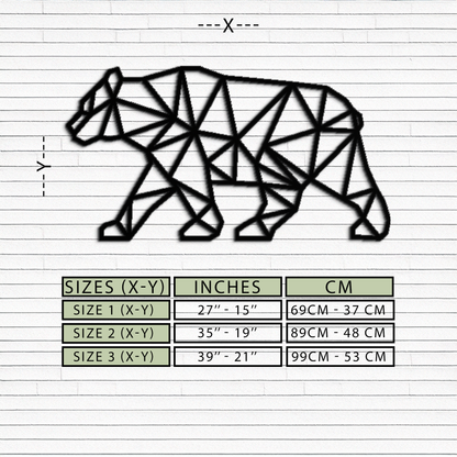 Geometric Bear Metal Wall Art - Modern Steel Animal Decor - KAF109 - Tampa Home & Garden Store