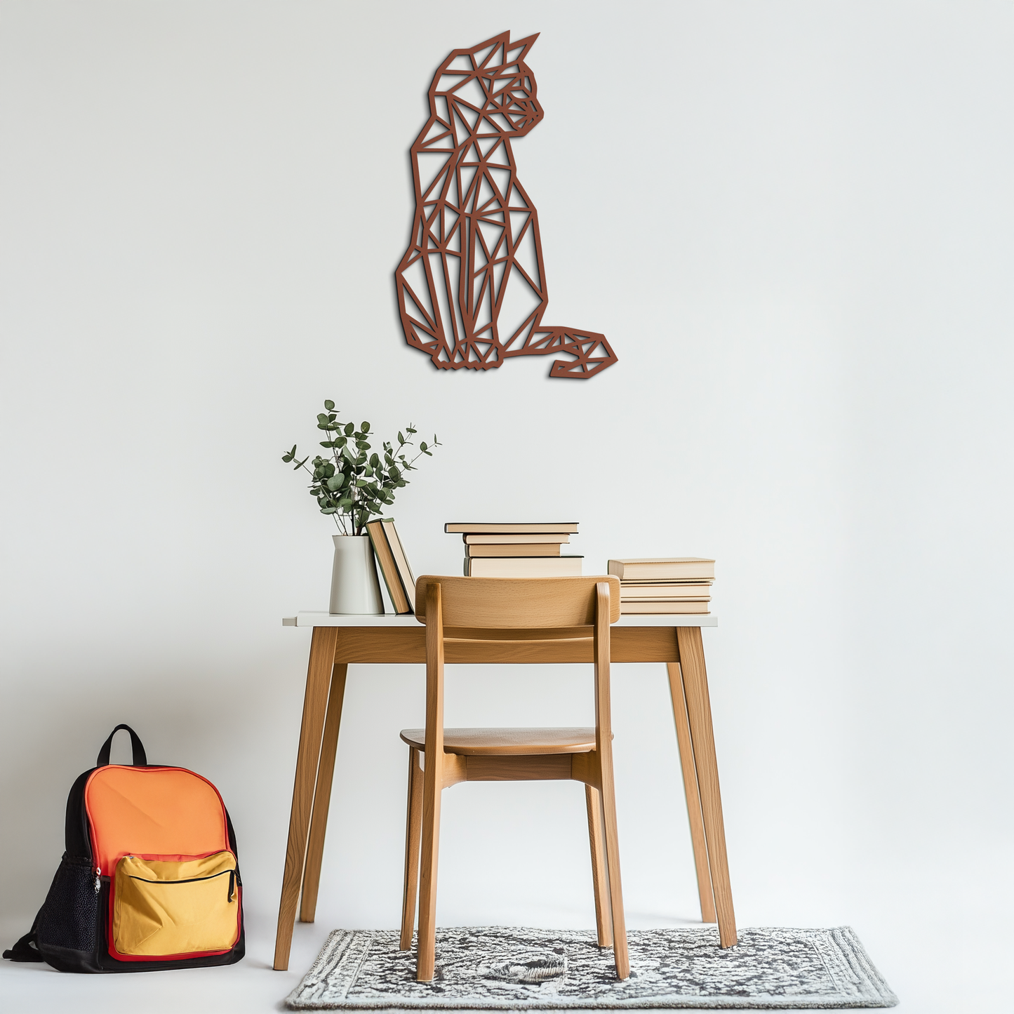 Geometric Cat Metal Wall Art - Modern Feline Home Decor- KAF176 - Tampa Home & Garden Store