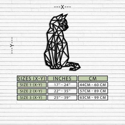Geometric Cat Metal Wall Art - Modern Feline Home Decor- KAF176 - Tampa Home & Garden Store