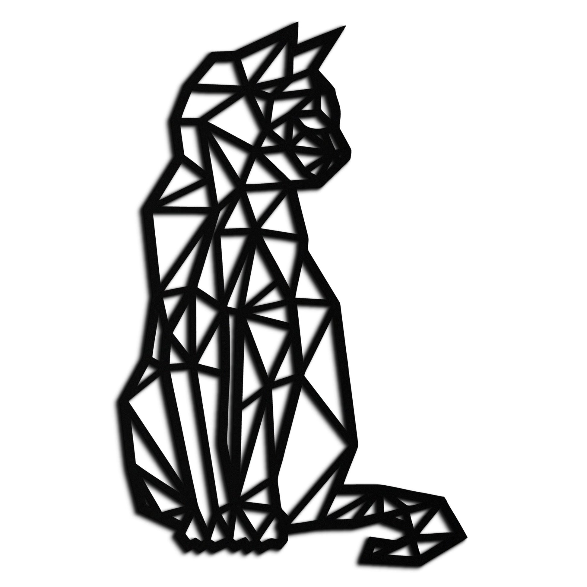 Geometric Cat Metal Wall Art - Modern Feline Home Decor- KAF176 - Tampa Home & Garden Store