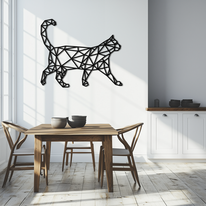 Geometric Cat Metal Wall Art - Modern Feline-Inspired Decor - KAF116 - Tampa Home & Garden Store