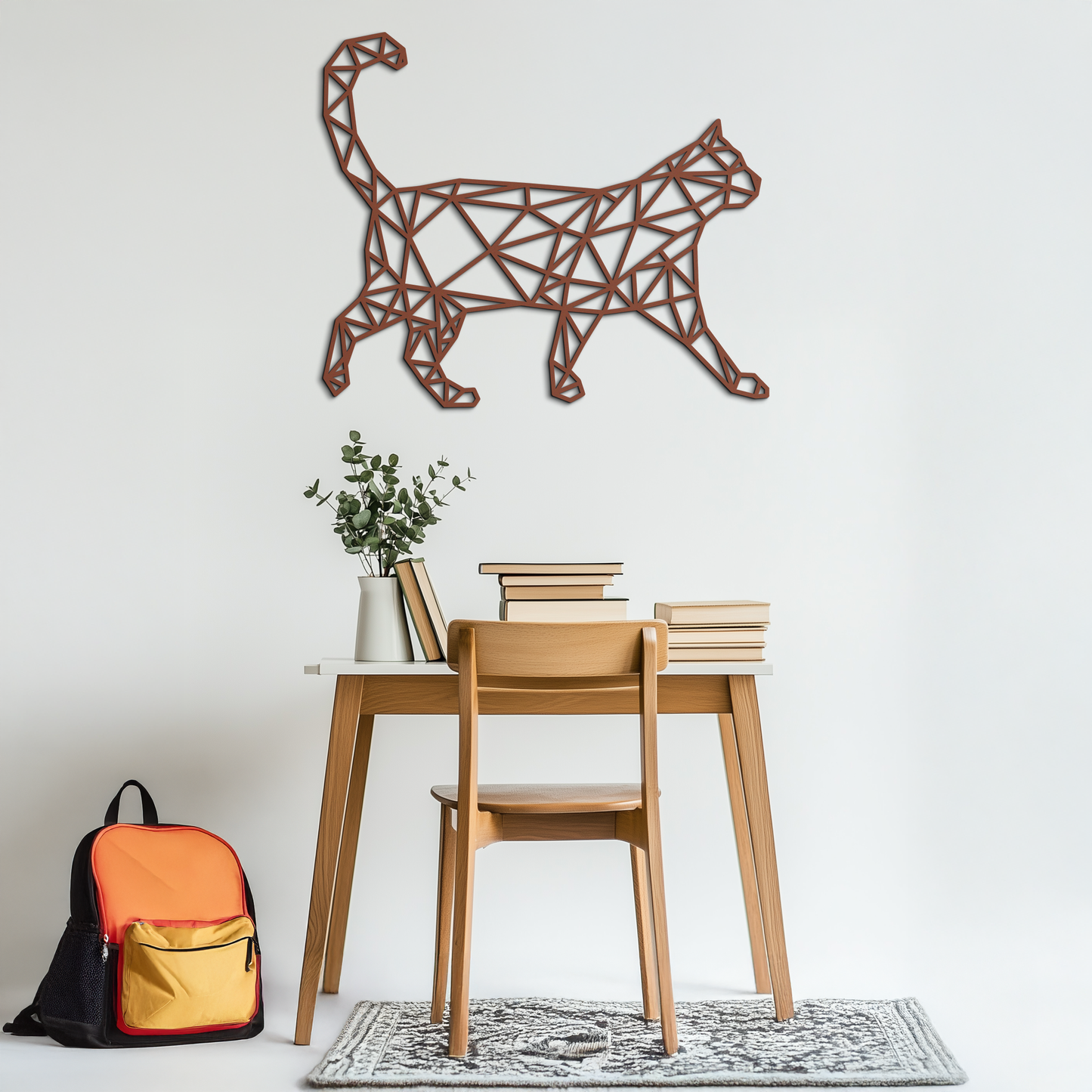 Geometric Cat Metal Wall Art - Modern Feline-Inspired Decor - KAF116 - Tampa Home & Garden Store