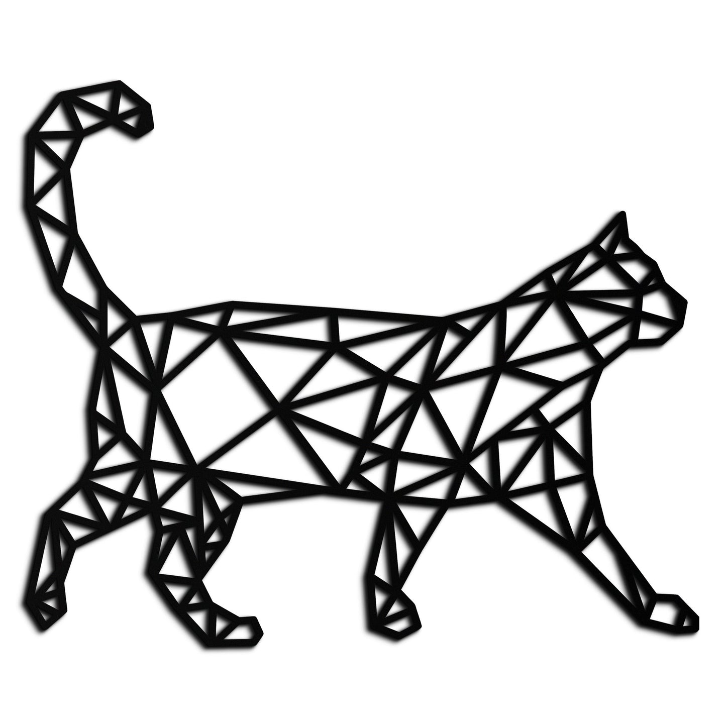 Geometric Cat Metal Wall Art - Modern Feline-Inspired Decor - KAF116 - Tampa Home & Garden Store