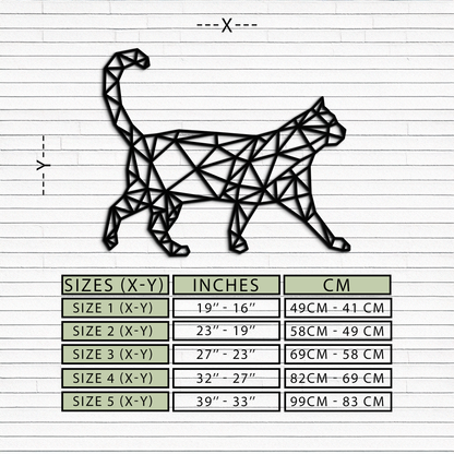 Geometric Cat Metal Wall Art - Modern Feline-Inspired Decor - KAF116 - Tampa Home & Garden Store