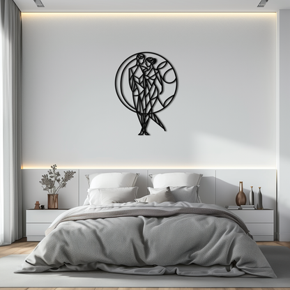 Geometric Couple Silhouette Wall Art – Modern Romantic Metal Wall Decor- KAF325 - Tampa Home & Garden Store