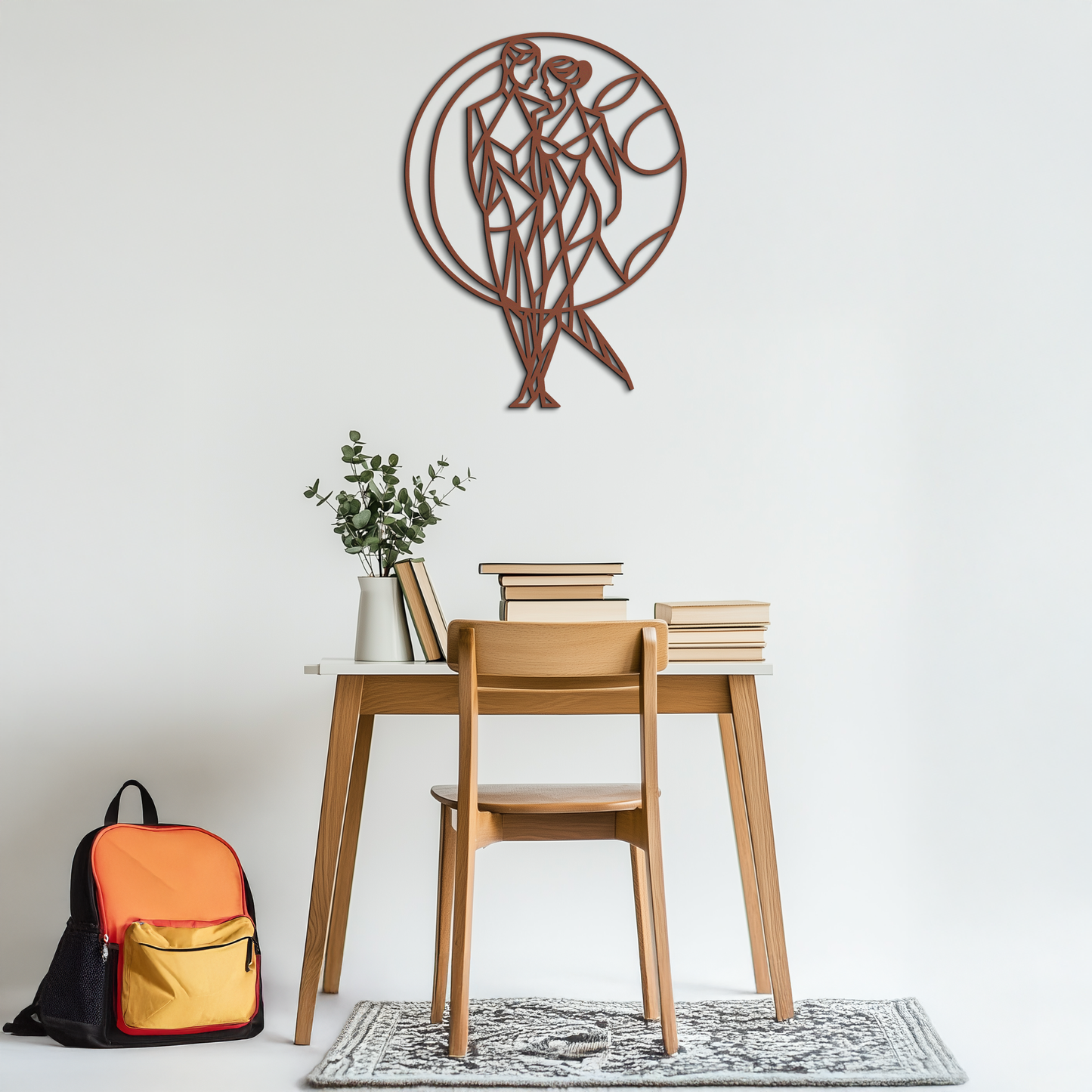 Geometric Couple Silhouette Wall Art – Modern Romantic Metal Wall Decor- KAF325 - Tampa Home & Garden Store