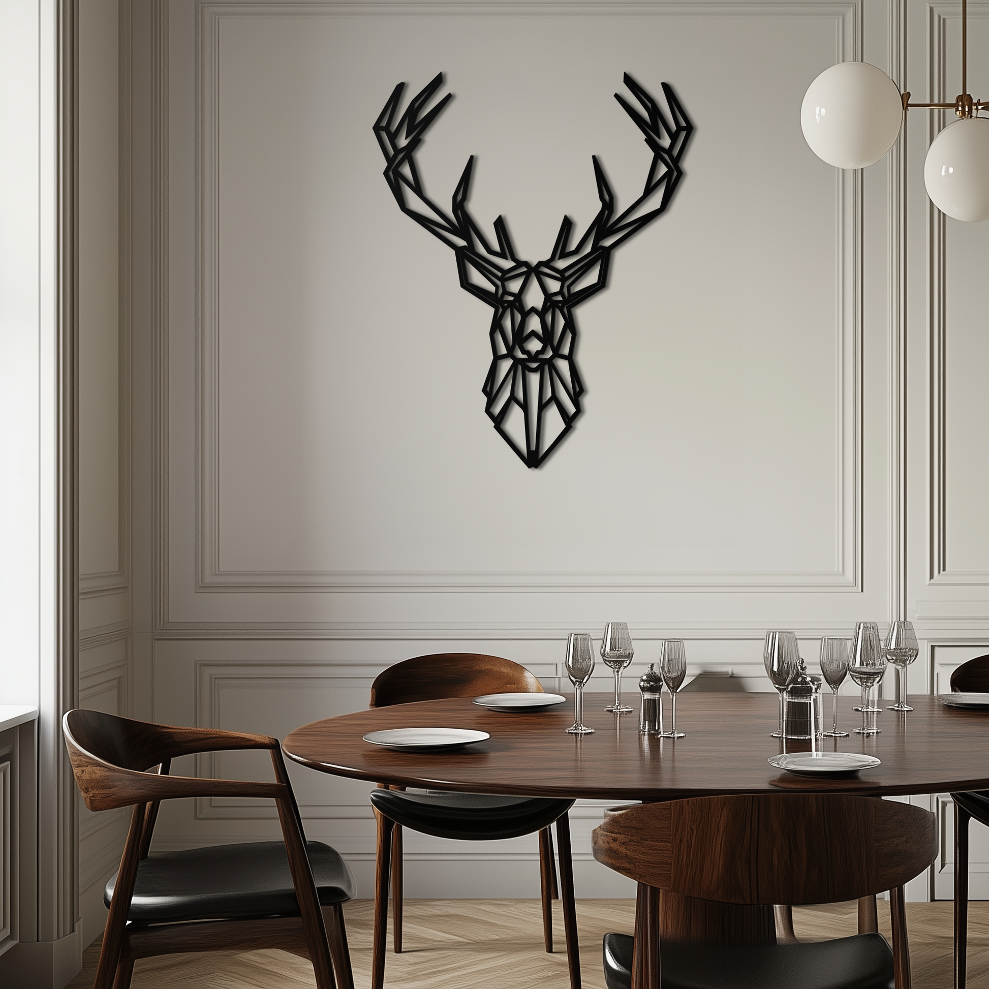 Geometric Deer Head Metal Wall Art - Modern Minimalist Steel Decor - KAF123 - Tampa Home & Garden Store