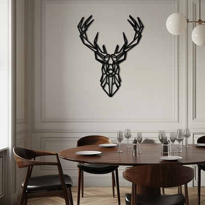 Geometric Deer Head Metal Wall Art - Modern Minimalist Steel Decor - KAF123 - Tampa Home & Garden Store