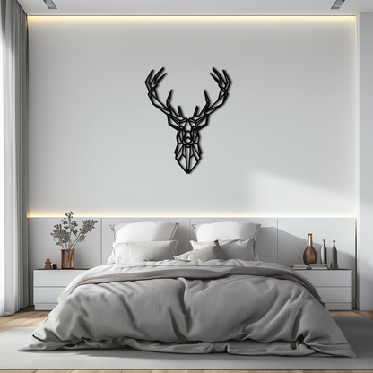 Geometric Deer Head Metal Wall Art - Modern Minimalist Steel Decor - KAF123 - Tampa Home & Garden Store