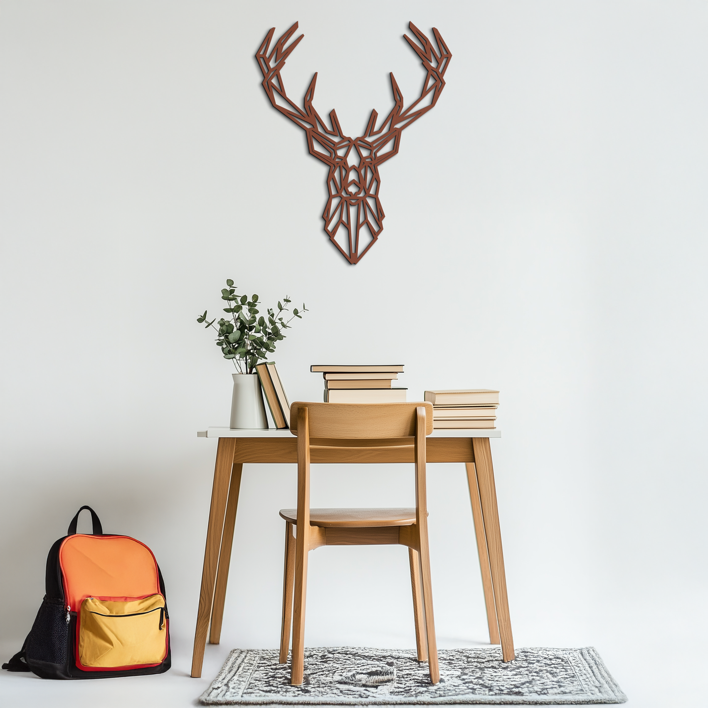 Geometric Deer Head Metal Wall Art - Modern Minimalist Steel Decor - KAF123 - Tampa Home & Garden Store