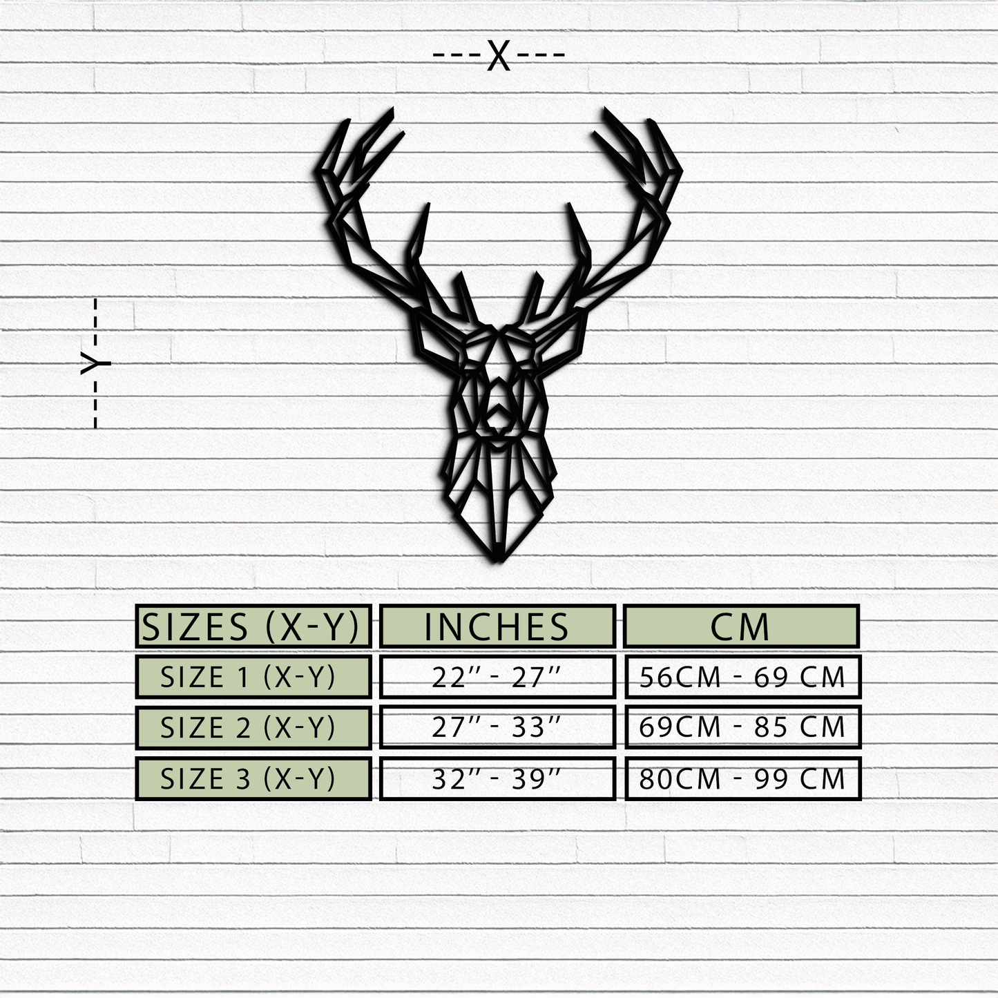Geometric Deer Head Metal Wall Art - Modern Minimalist Steel Decor - KAF123 - Tampa Home & Garden Store