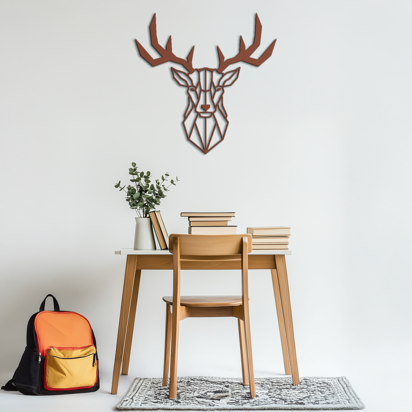 Geometric Deer Head Metal Wall Art - Modern Steel Decor - KAF048 - Tampa Home & Garden Store