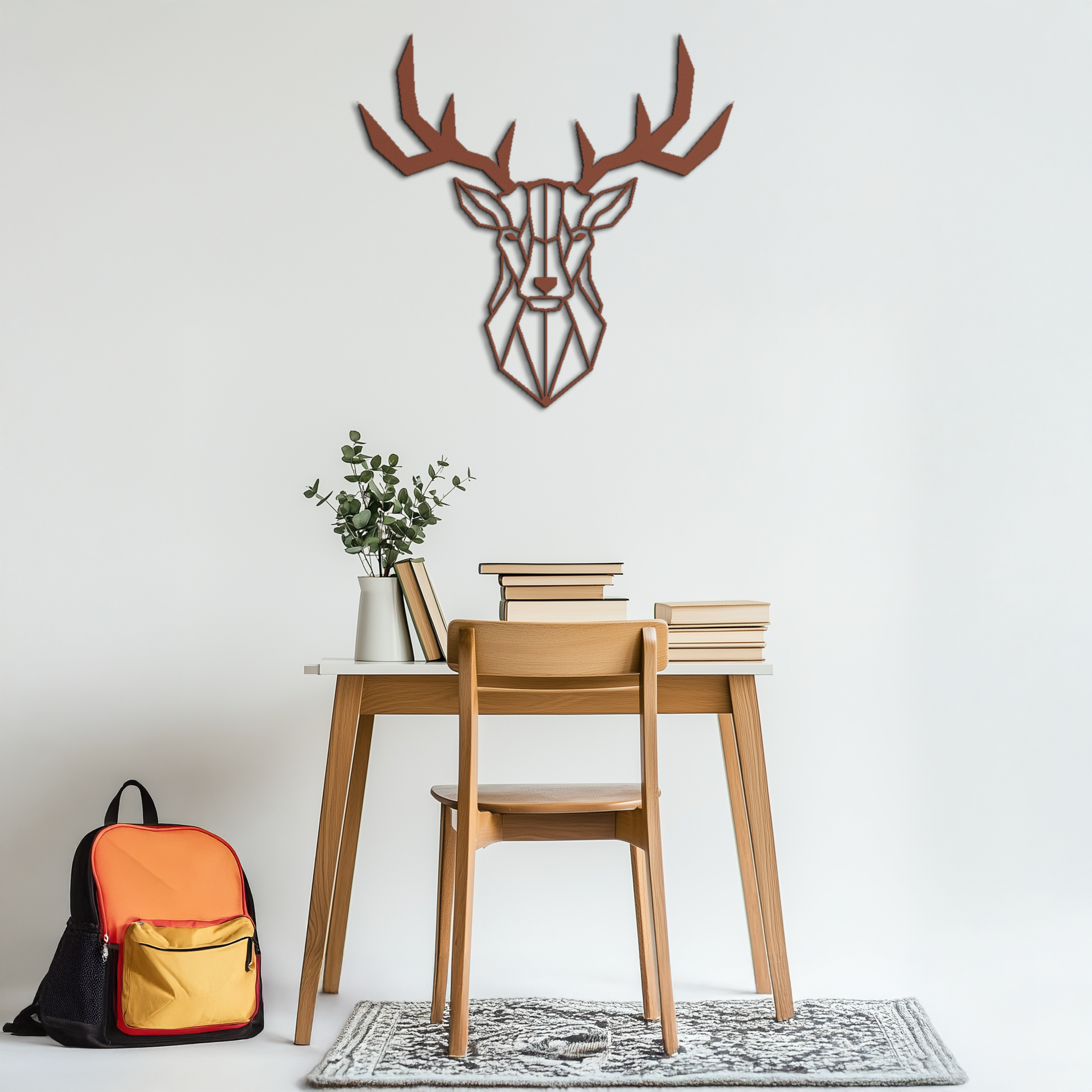 Geometric Deer Head Metal Wall Art - Modern Steel Decor - KAF048 - Tampa Home & Garden Store