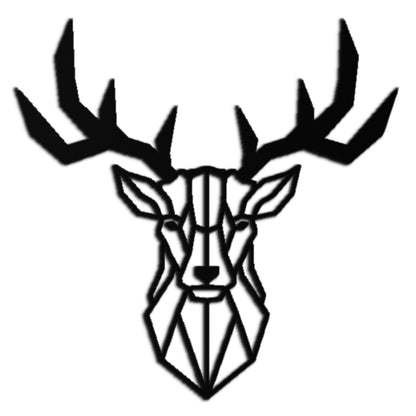 Geometric Deer Head Metal Wall Art - Modern Steel Decor - KAF048 - Tampa Home & Garden Store